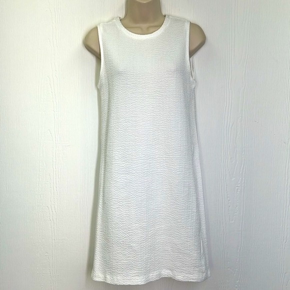 Club Monaco - White Pebbled Design Sleeveless Lightweight Mini Dress Size Small - Picture 2 of 11